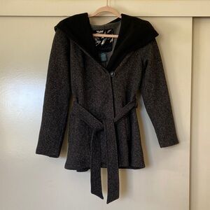 Sebby Dark Gray Trench Coat with Belt